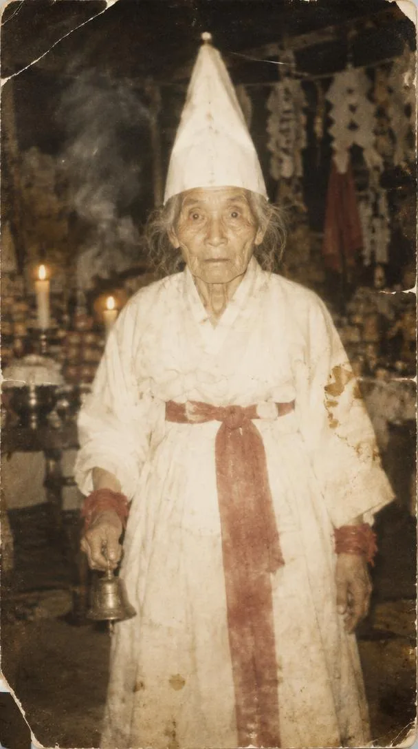 붉은 실을 손에 쥔 박명주 할매의 초상